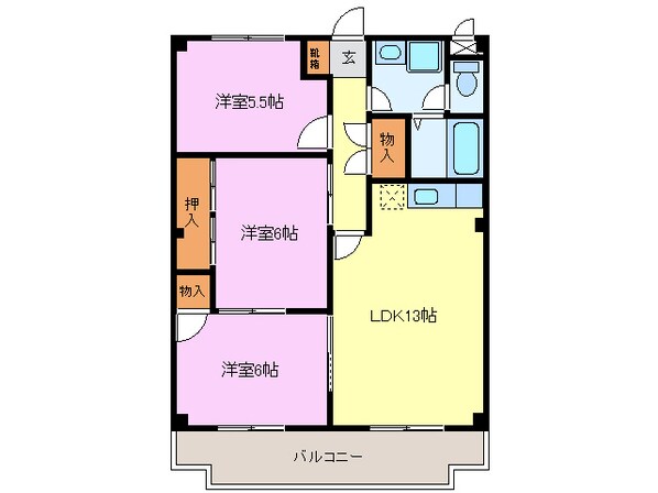 ロイヤルハイツ西田中の物件間取画像